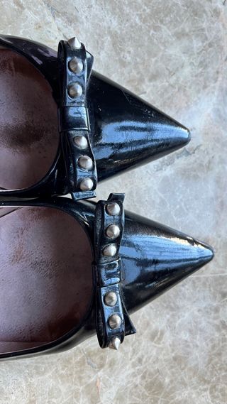 Pretty Ballerinas Charol Negro Tachuelas