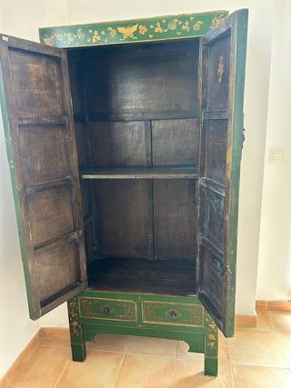 Armario Chino Madera Arte España Mariposa