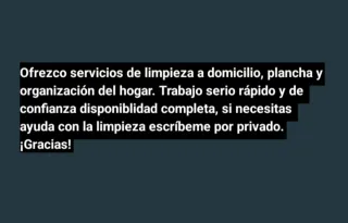 Ofrezco servicio de limpieza a domicilio