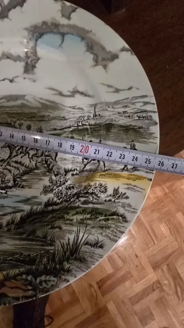 Plato Cerámica Grindley ingles de decoracion caza