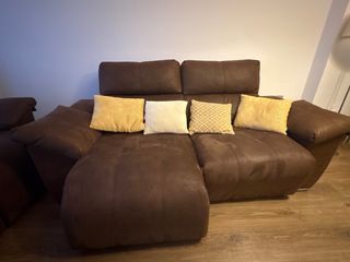 Sofá 3+2 plazas marrón