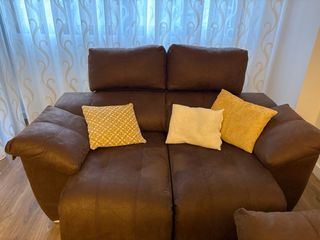Sofá 3+2 plazas marrón