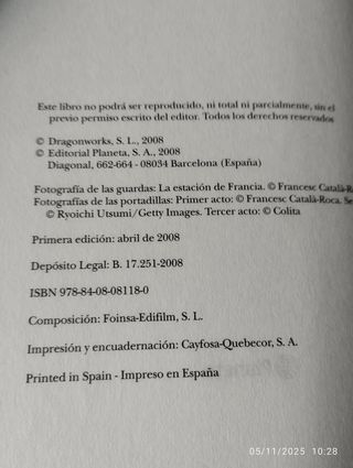 EL JUEGO DEL ANGEL. PRIMERA EDICIÓN ABRIL 2008.