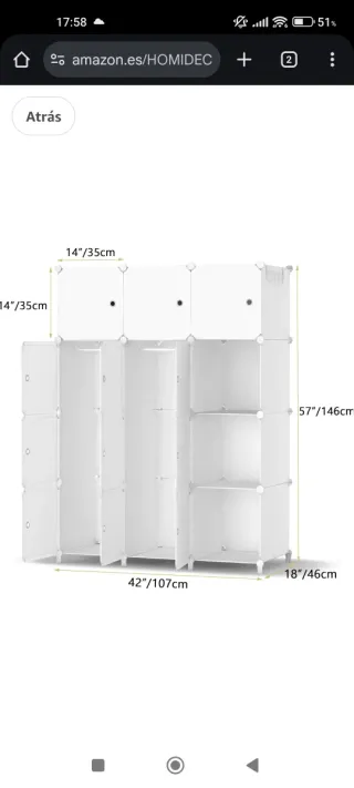 Armario modular color blanco