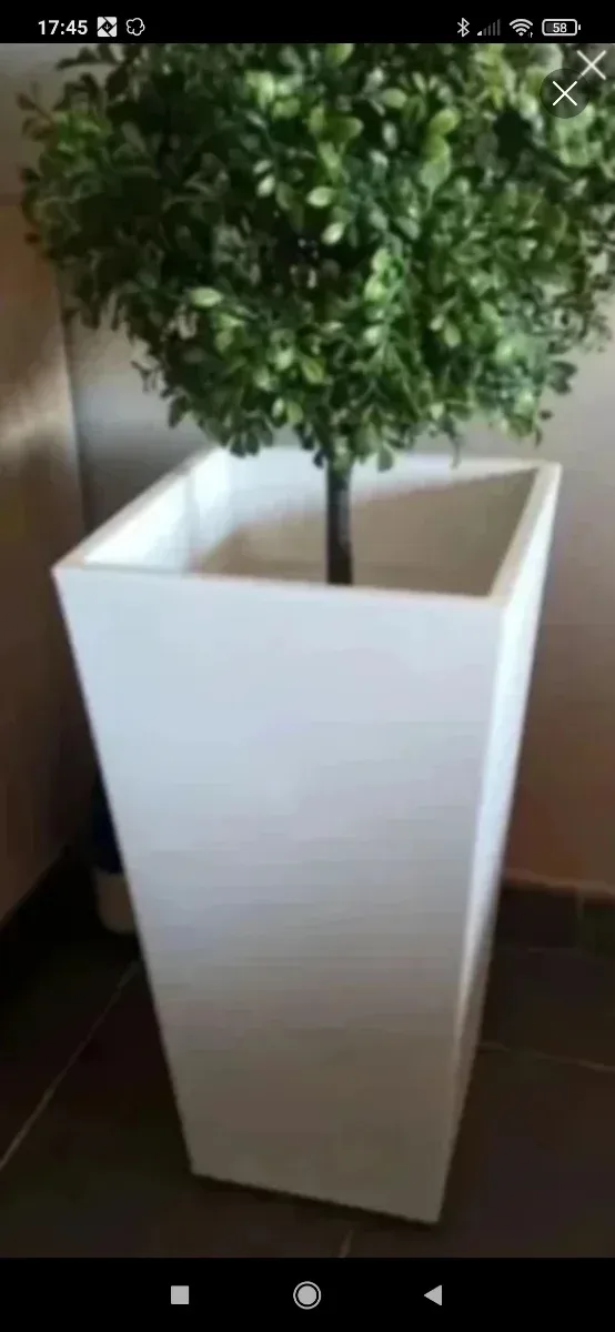 Macetero Diseño Blanco Plástico