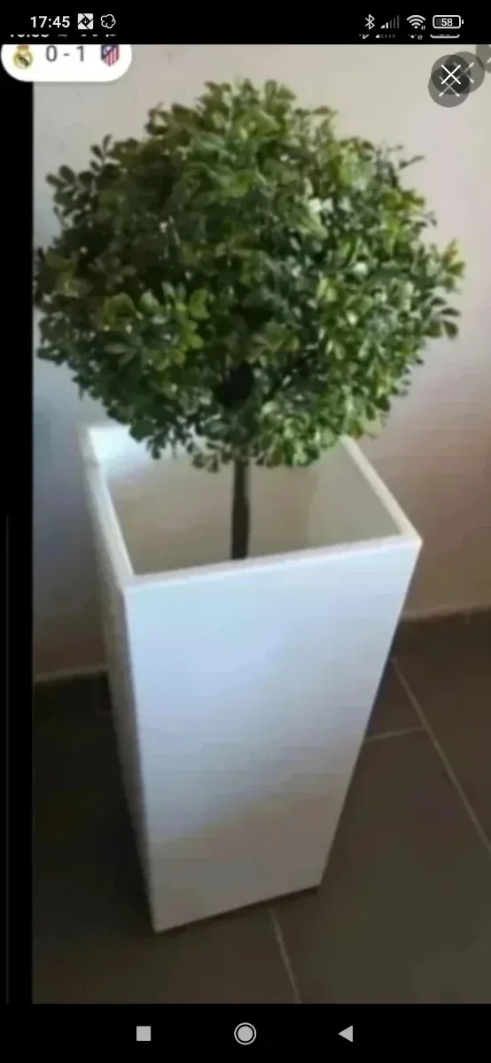 Macetero Diseño Blanco Plástico