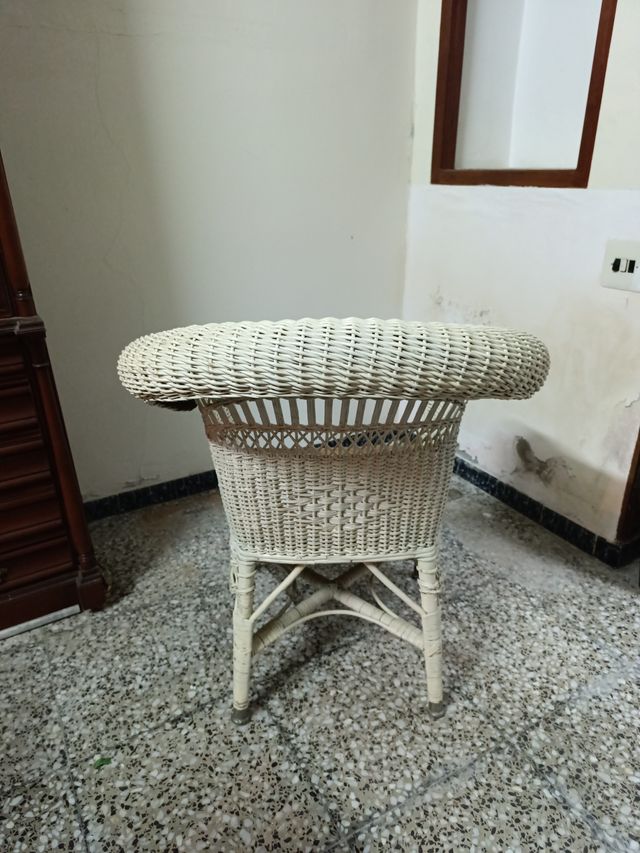 Conjunto Sillón de mimbre beige