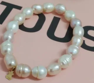 Pulsera Tous Perlas Grandes y Osito Oro