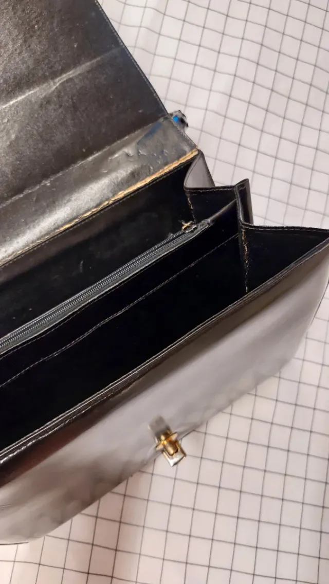 Bolso vintage piel serpiente negro