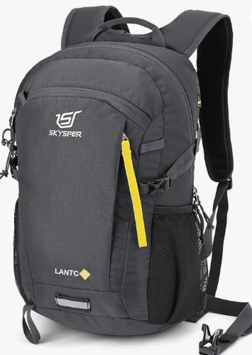 Mochila SKYSPEAR senderismo gris y amarilla 20L
