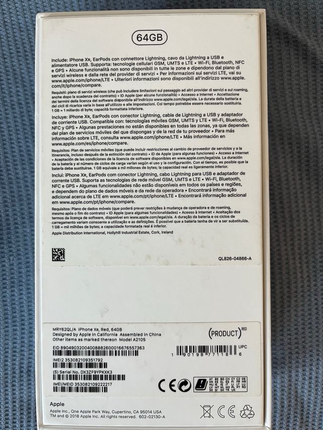 iPhone XR 64GB Rosso