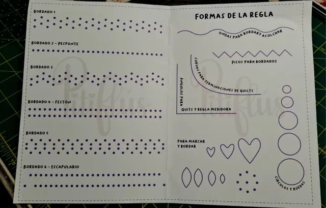 Regla de bordado Pitiflús