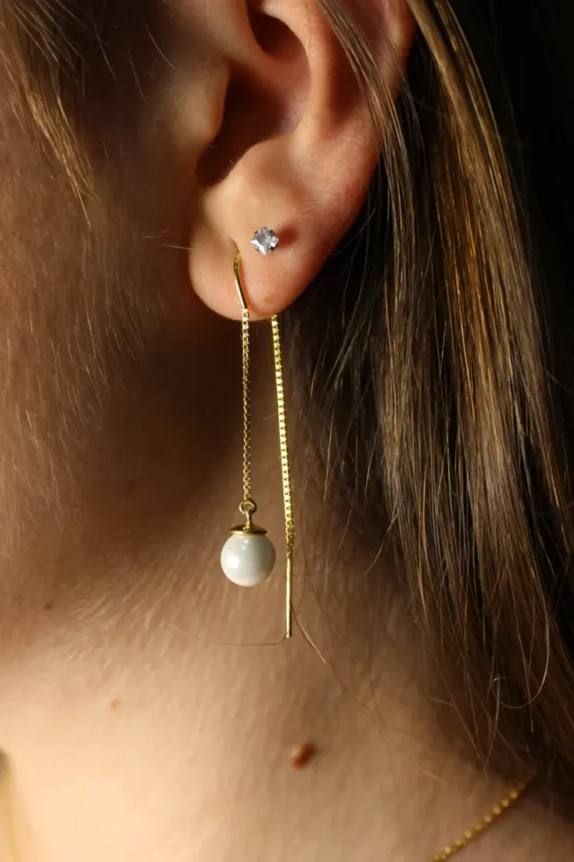 Pendientes Plata 925 con Perla Blanca