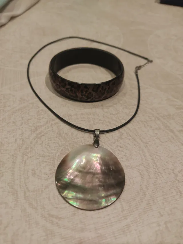 Colgante concha y pulsera leopardo