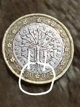 Moneda Rara 1 Euro Francia 2001