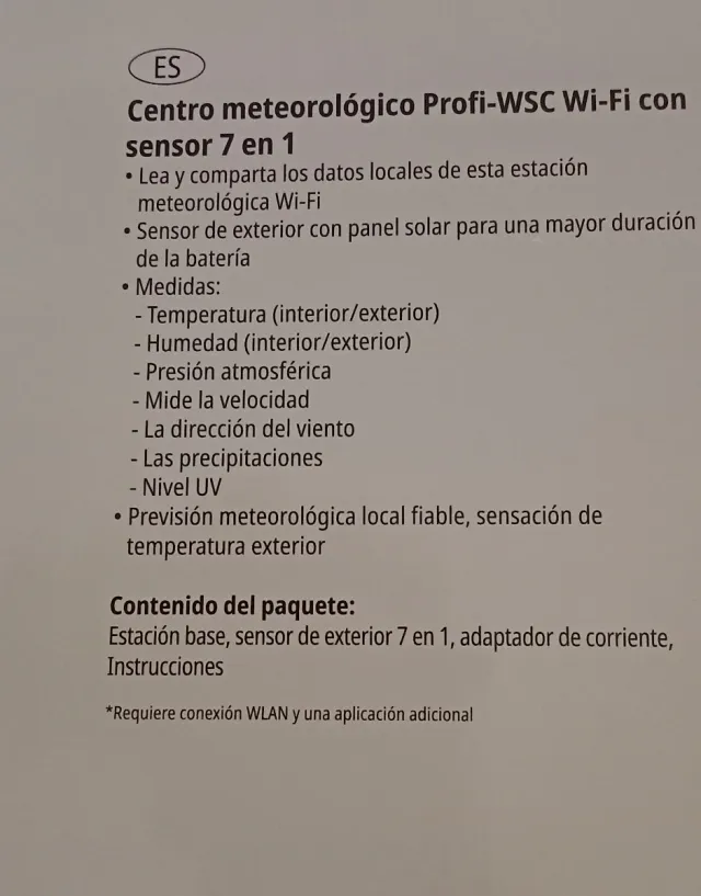 Estación Meteorológica Bresser 7 en 1 WiFi