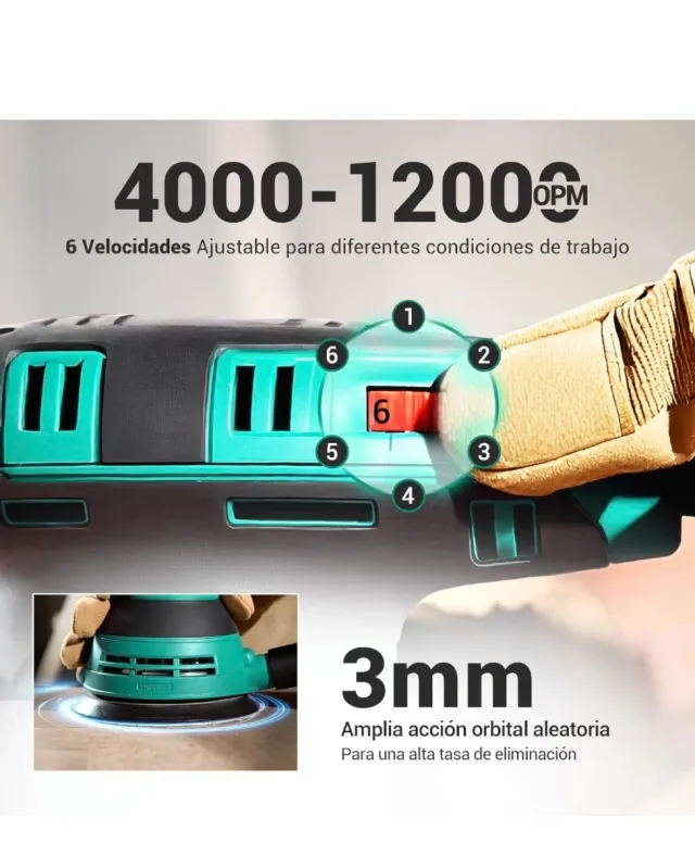 Lijadora Orbital DCA 300W 6 Velocidades
