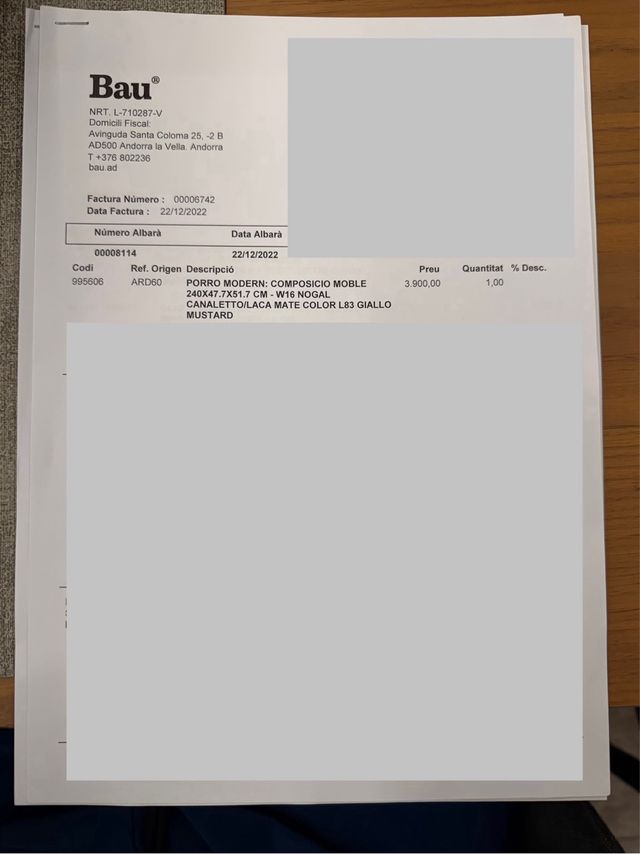 Mesa TV madera mostaza y marrón