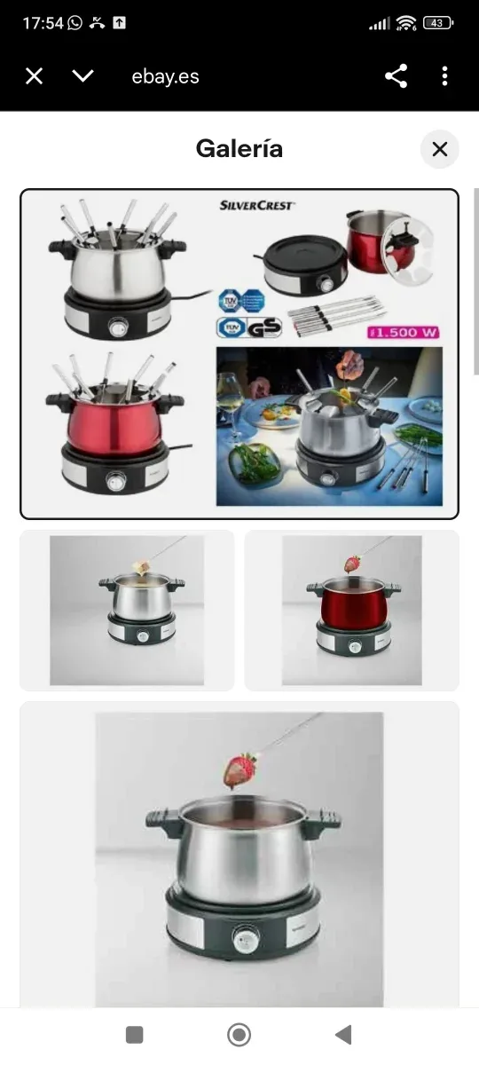 Set OLLA FONDUE SilverCrest 1500W NUEVAS!!