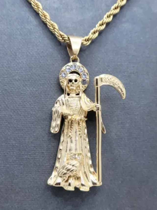 Colgante Santa Muerte con Circonitas