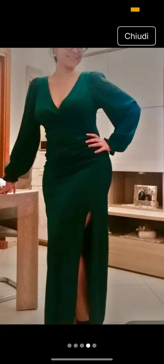 Abito da sera invernale verde scintillante