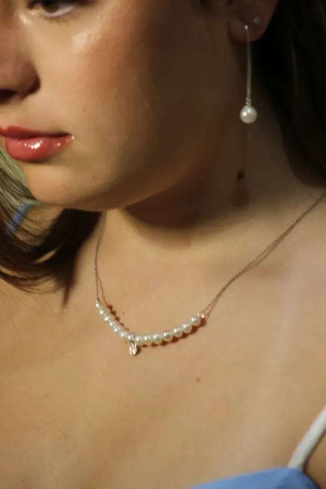 Collar Plata 925 con Perlas y Circonita