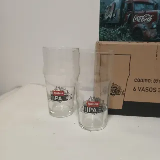 6 Vasos Altos Cerveza Mahou IPA Caja