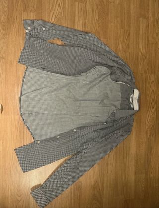 Camisa Liz Claiborne cuadros blanco y negro