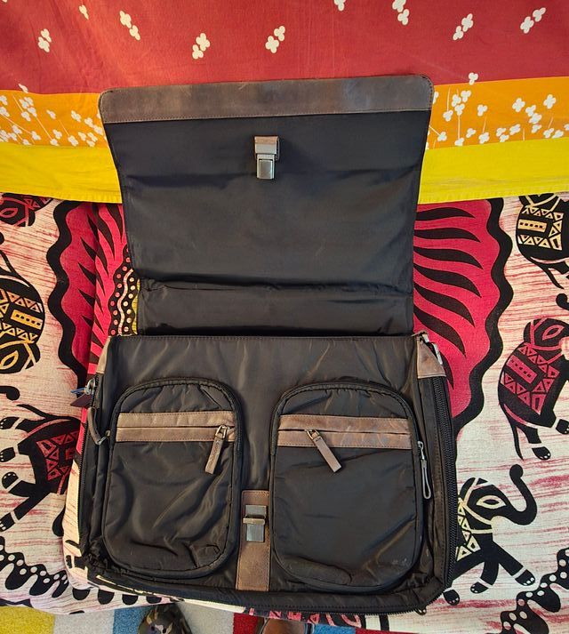 Tracolla Piquadro Pelle Marrone/Nero