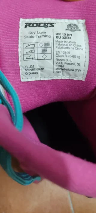Patines Soy Luna Talla 32/33 Rosas y protecciones