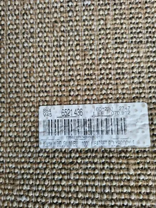 Tappeto Shaggy Lungo Pelo Beige e Nero