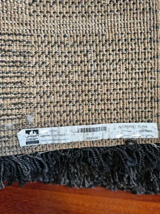 Tappeto Shaggy Lungo Pelo Beige e Nero