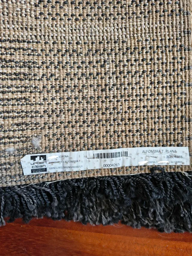 Alfombra Shaggy Pelo Largo Beige y Negro