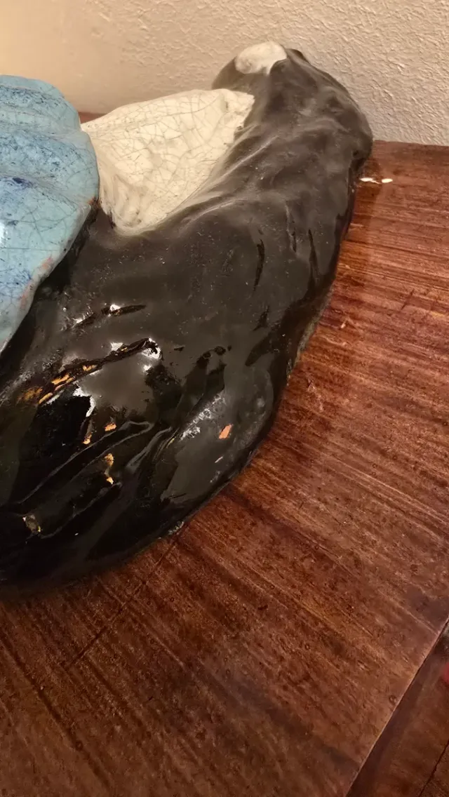 Escultura cerámica niña y perro tipo ripolles