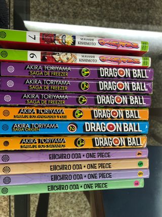 Cómics Dragón Ball, One Piece y Naruto.
