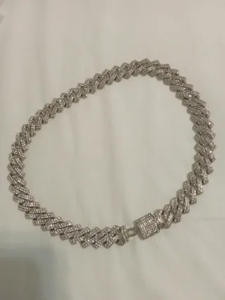 Collar Cadena Cubana Zirconitas 45 cm