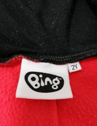 Tuta pile bimbo Bing con cappuccio taglia 2 anni.