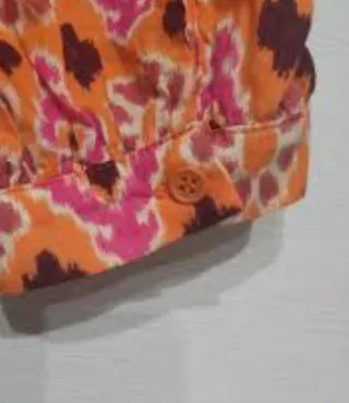 Vestido Zara estampado naranja y fucsia