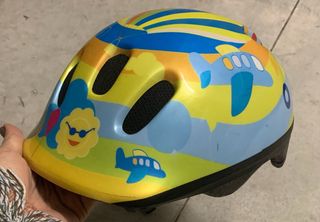 Casco bici bambini con disegno aeromobili