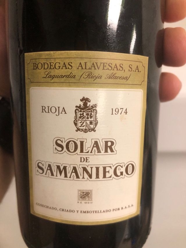 Vino Rioja Solar de Samaniego Cosecha 1974