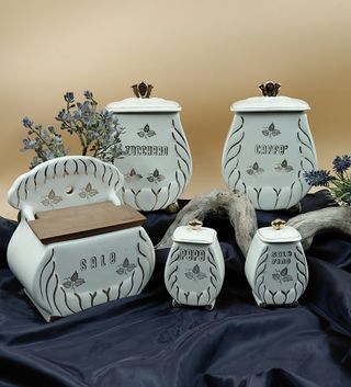Set contenitori vintage ceramica Capodimonte
