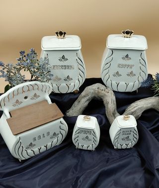 Set contenitori vintage ceramica Capodimonte