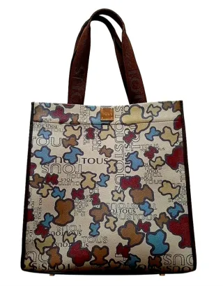 Bolso Tote Tous Maxi Cuero y Lona Ositos