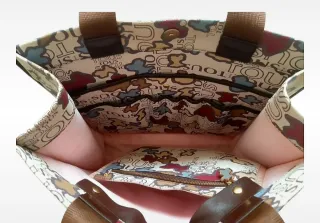 Bolso Tote Tous Maxi Cuero y Lona Ositos