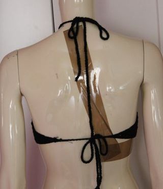 Top H&M Crochet Negro Talla Única