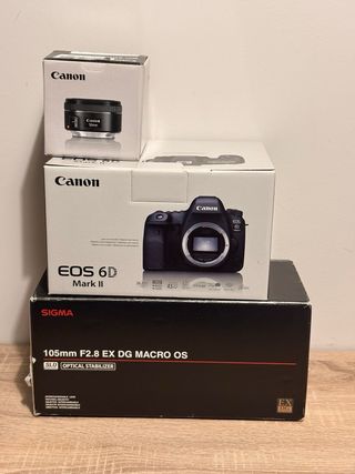 Canon EOS 6D Mark II + 3 Objetivos