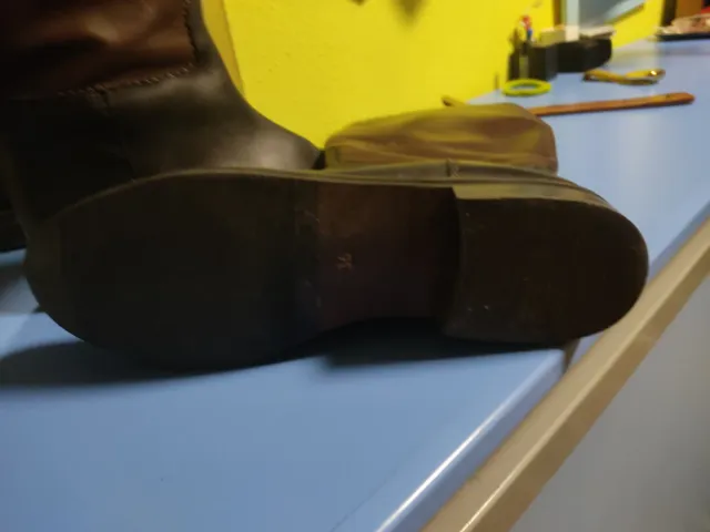 Botas altas de piel, negro caoba