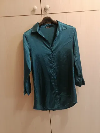 Vestito camicia teal