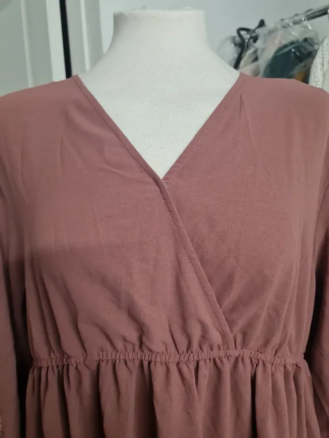 Vestido mujer mangas bordadas