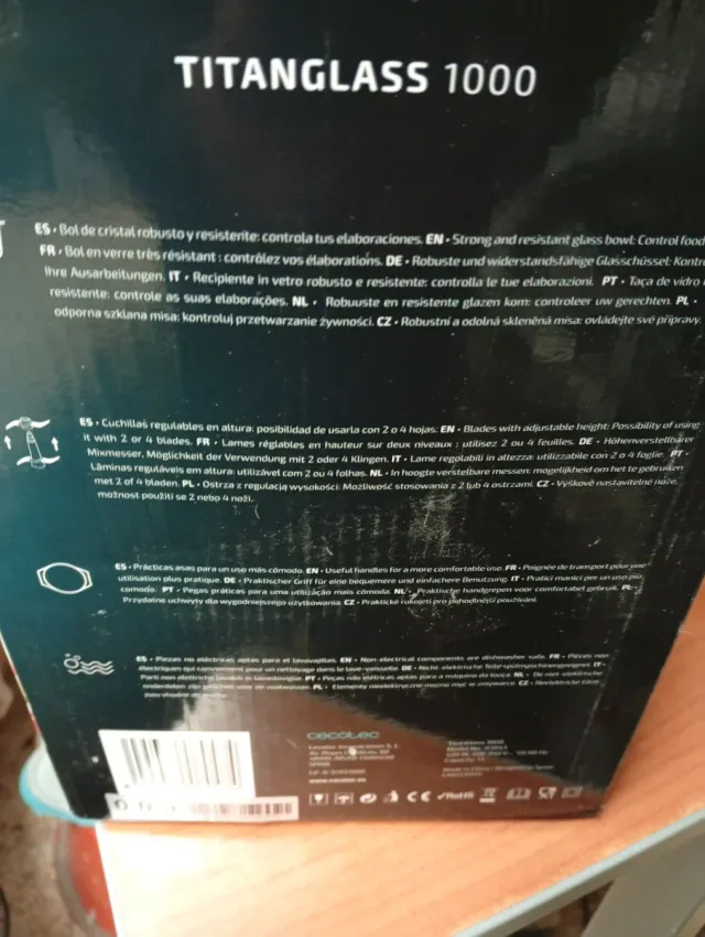 Picadora Cecotec TitanGlass 1000